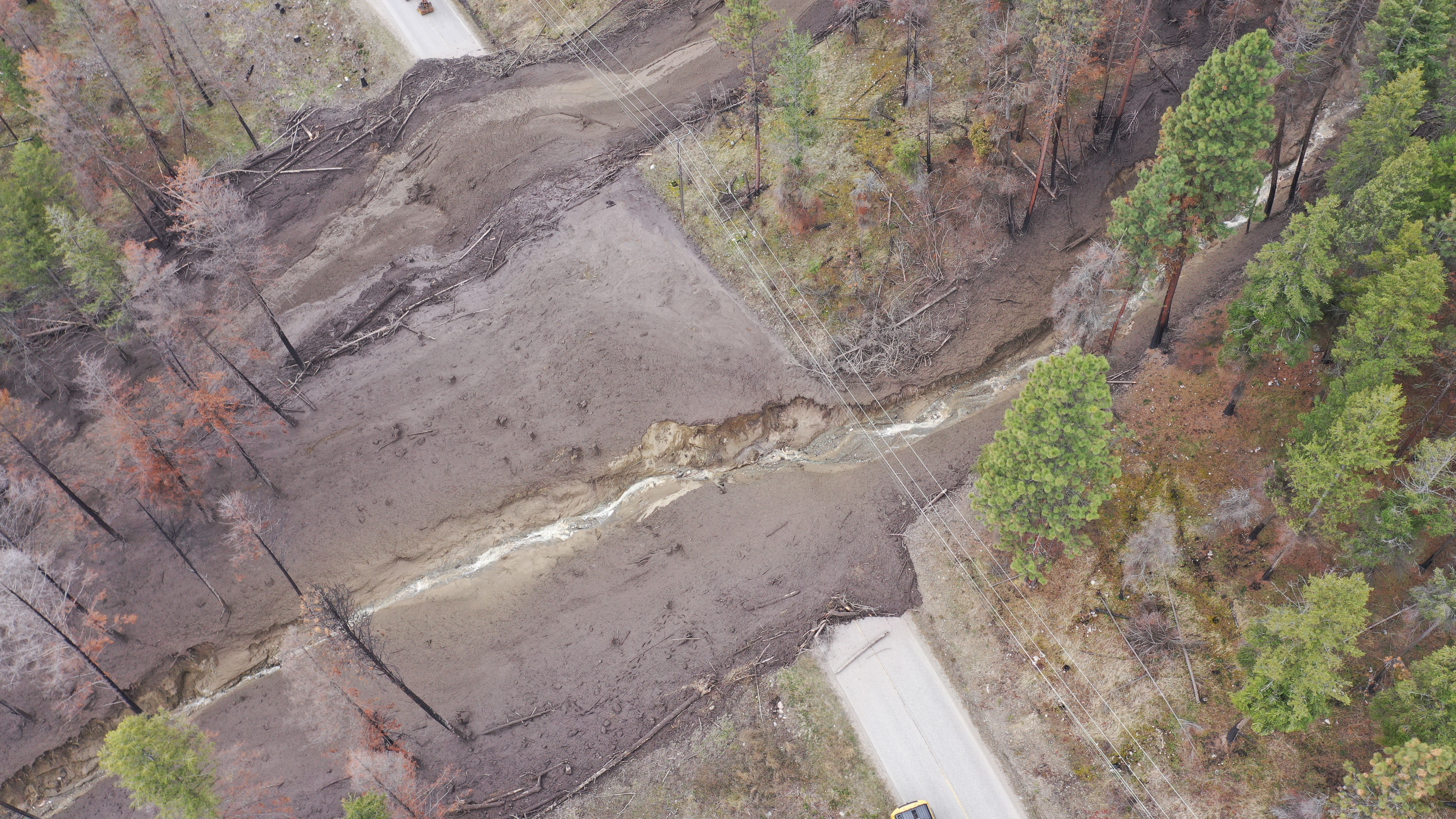 Detailed shot of the debris field